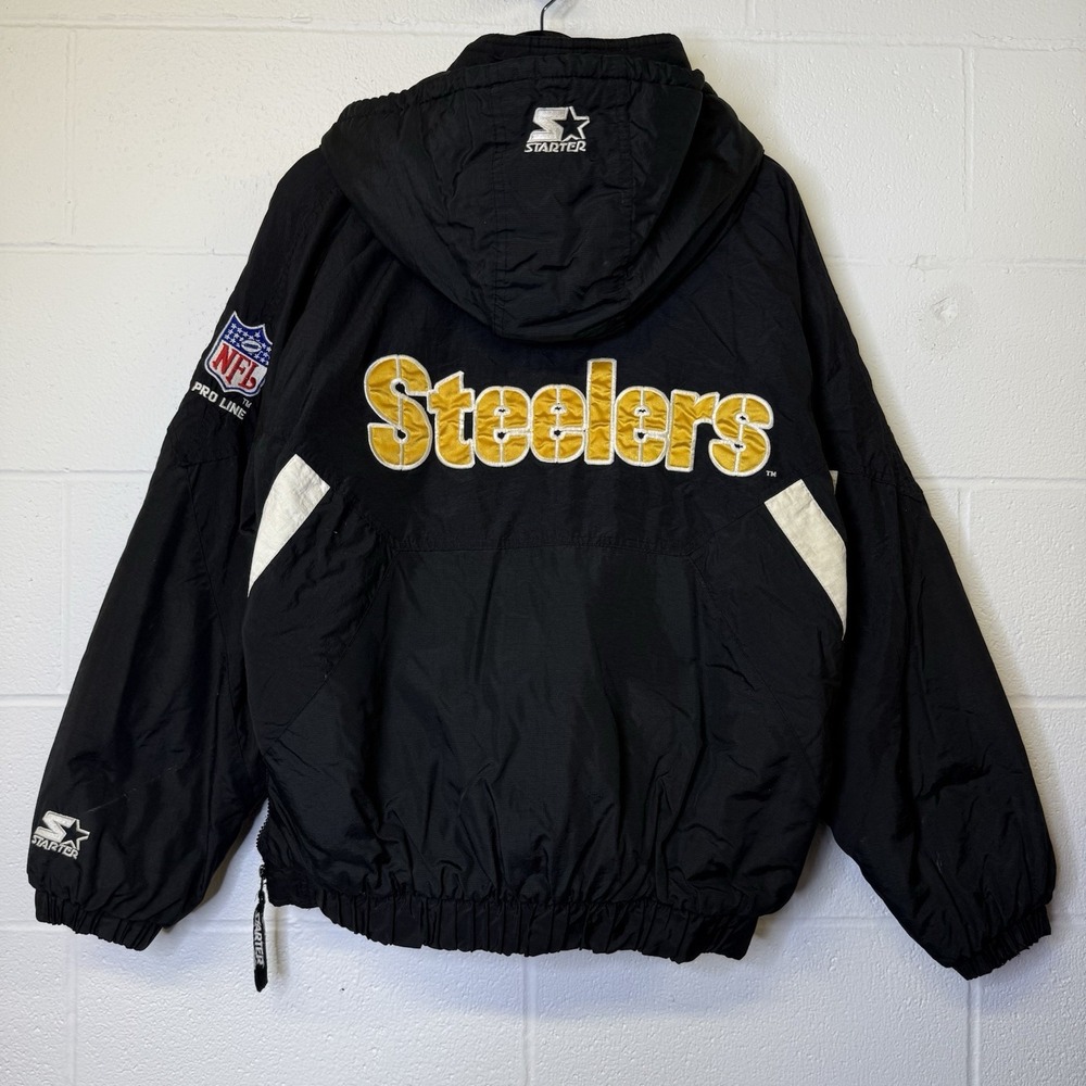 Vintage 90s Pittsburgh Steelers Starter Jacket - M - NFL - Zip W/Hood